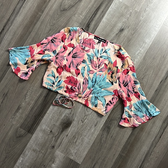 🌸For Love & Lemons Floral Skirt Crop Top Set Size Small - Picture 5 of 12